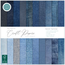 Craft Consortium Denim Textures 12x12 paper pad featuring realistic blue denim and jean fabric textures