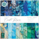 Craft Consortium Ink Drops Ocean 2 12x12 paper pad with blue turquoise and teal alcohol ink backgrounds