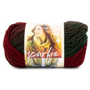 Lion Brand Scarfie Yarn - Deep Red/Dark Green 150g
