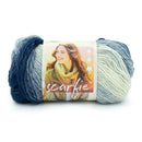 Lion Brand Scarfie Yarn - Blue/Cream 150g