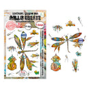 Colorful dragonfly stamps by AALL & Create on a white background