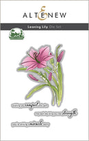 Altenew Leaning Lily die set with pink lily flowers on a white background