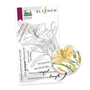 Altenew stamp set withleaning lily design on a white background