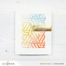 Card with geometric design and motivational quote on a white background, featuring the brand 'Altenew'.