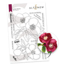 Clear stamp set with floral designs and sentiments by Altenew on a white background