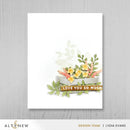 Card with floral design and 'Love You So Much' text on a gray background