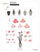 Layering die set for pom pom trees with step-by-step instructions on how to assemble them.