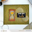 Card with hourglass design and 'you are timeless' text on a decorative background, featuring Altenew branding.