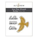 Alten & New Geo Play Wreath Builder Die Set with a gold bird and text on a white background