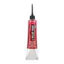Red tube of relief paint with a white background