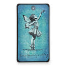 Phone case with fairy design and motivational quote on a blue background