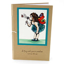 Greeting card with fairy illustration and text on a white background