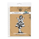 Package of a fairy stamp with 'Thinking of You' text on a brown background