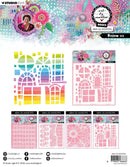 Set of decorative stencils with colorful designs on a white background, featuring Studio Light branding.