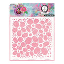 Floral design stencil with pink flowers on a white background, featuring Studio Light branding.