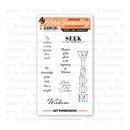 Art Impressions Bible Journaling clear stamps with wisdom-themed phrases on a white background