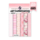 Art Impressions paper pack with pink and white designs on a white background