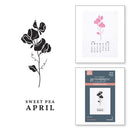Spellbinders Press Plates From Florals Through The Year April Sweet Pea*