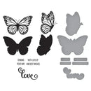 Spellbinders BetterPress Wildflowers Registration Press Plate & Die Set by Lisa Horton - Butterfly Silhouettes