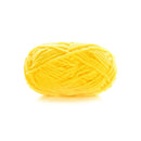 Yellow yarn ball on a white background