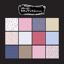 Grid of patterned squares with Brutus Monroe branding on a black background