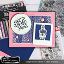 Card with 'Get Well Soon' message and duck illustration, surrounded by stamping supplies.