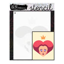 Brutus Monroe A2 Layering Stencil - Queen of Hearts