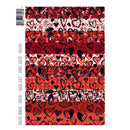 Notebook with heart and 'love' pattern on red background