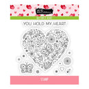 Butterfly Heart stamp with decorative elements on a white background