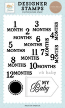 Carta Bella Little Lullabies - Baby Boy: Oh Baby Months Stamp Set