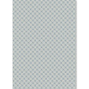 Patterned rug with geometric design on a white background