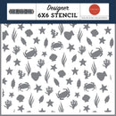 Carta Bella Seashore Stencil 6"X6" Ocean Friends