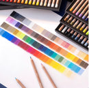 Set of pastel crayons with color swatches on a white background