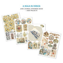 Collection of vintage-style design elements for a junk journal on a white background