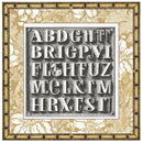Decorative alphabet print with floral and geometric border
