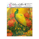 Packaging of Deluxe & Vellum paper with a peacock design on a white background