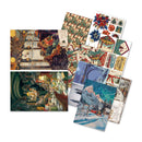 Collection of vintage-style greeting cards with different designs on a white background
