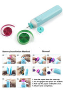 Colorful paper quilling tool with step-by-step installation and manual instructions.