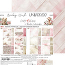 Craft paper set for baby girl themed projects with floral and teddy bear designs.