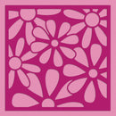 Decorative pink floral pattern on a pink background
