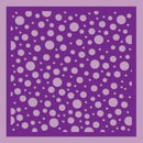 Purple background with a pattern of white circles