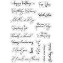 Collection of various text stickers on a white background