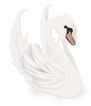 White swan design on a white background