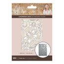 Packaging of 'Antique Lace' 3D embossing folder with lace design and product details.