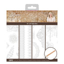 Packaging of 'Antique Lace' 6x6 Rub-Ons with decorative elements and a wooden sticker.