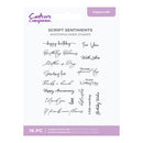 Set of script sentiments photopolymer stamps by Crafters Companion on a white background.