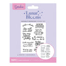 Natures Garden Lunar Blooms stamp set packaging with text and branding.