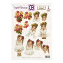 Craft kit packaging with dolls and flowers labeled 'Blush & Kisses' by Crafted Memories.