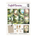 Packaging of 'Crafted Memories' scenic images with garden scenes and children illustrations.