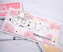 Card with a mouse design and 'hello' text on a white background